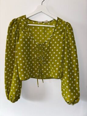 Levi's Olive Green Daisy Tie-Front Blouse